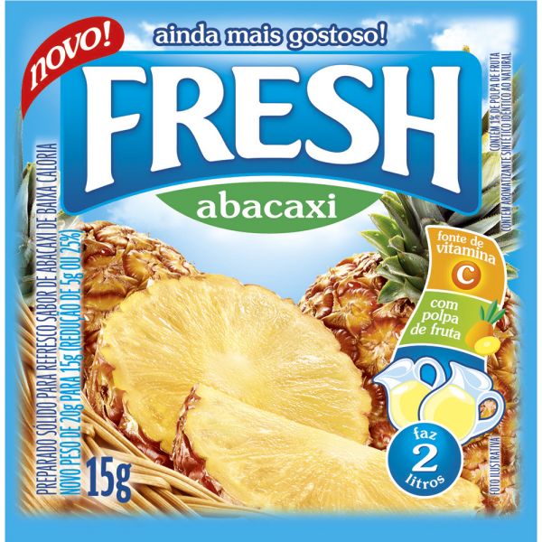 Refresco em Pó 15g FRESH - Sabor Abacaxi